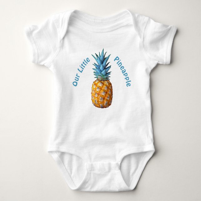 Customisable Hawaiian Pineapple Baby Clothes Bodysuit (Front)