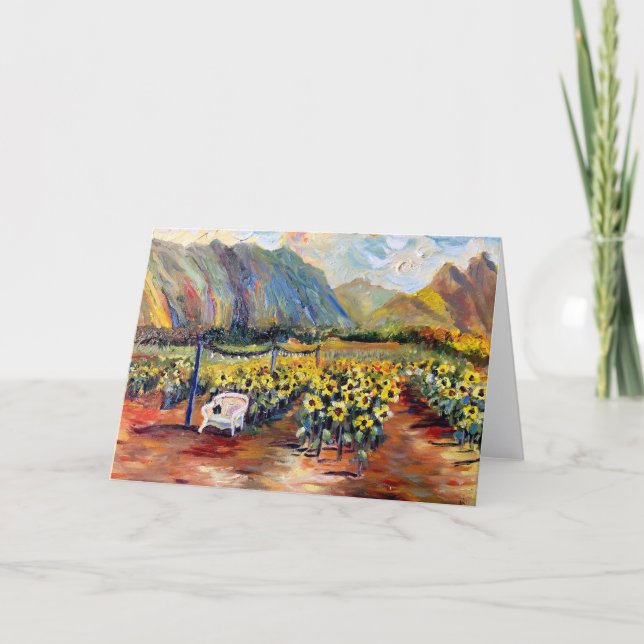 Customisable Hawaiian Sunflower Farm Thank You Card (Front)