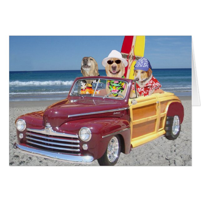 Customisable Hawaiian Surfer Dogs/Labs (Front Horizontal)