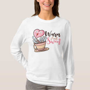 Customisable Heart Coffee Aroma Cartoon T-Shirt