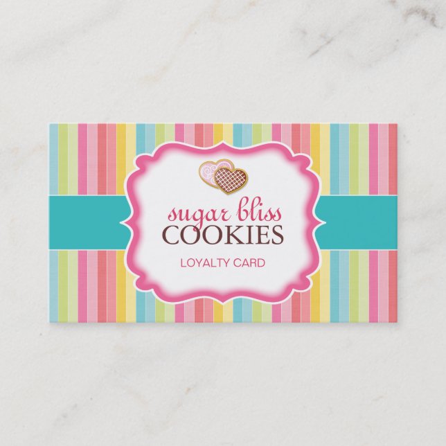 Customisable Heart Cookie Loyalty Cards (Front)