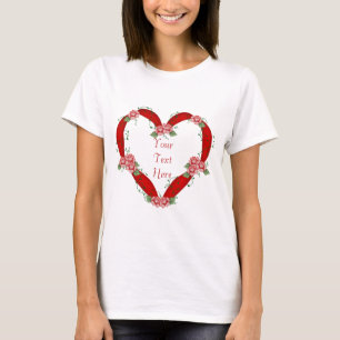 Customisable Heart Ribbon – Baby Doll T T-Shirt
