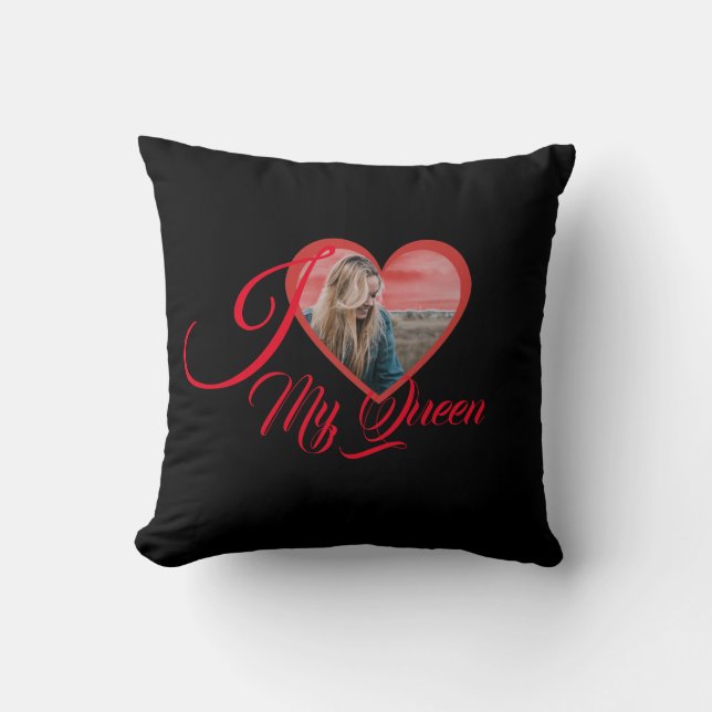 Customisable Heart shaped personalised photo  Cushion (Front)