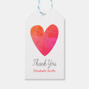 Customisable heart Thank You Gift Tags