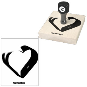 Customisable Heart Your Text Here Printed Ink Rubber Stamp