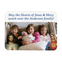 Customisable Hearts of Jesus & Mary Photo Magnet