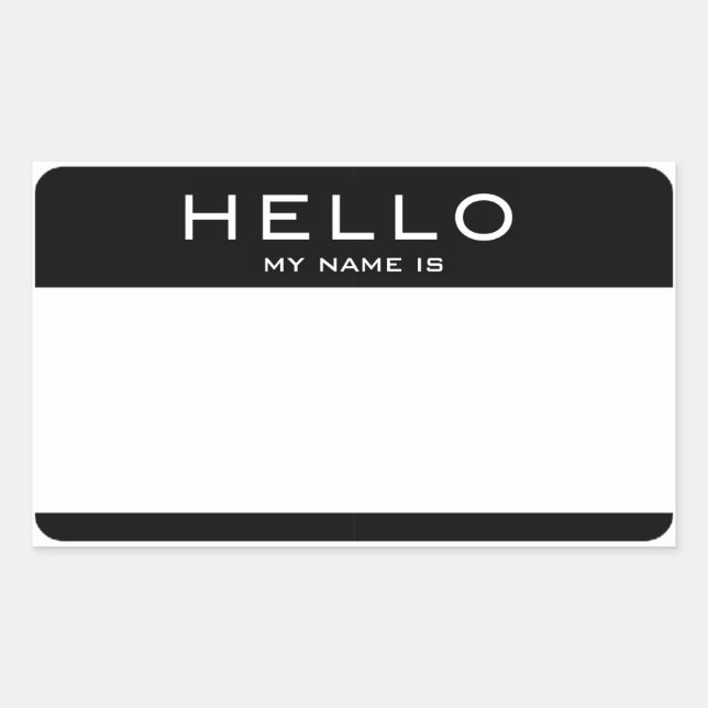 Customisable HELLO MY NAME IS Name Tag Stickers (Front)