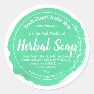 Customisable Herbal Soap Label Handmade Business