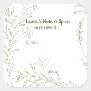 Customisable Herbs & Spices Food Labels