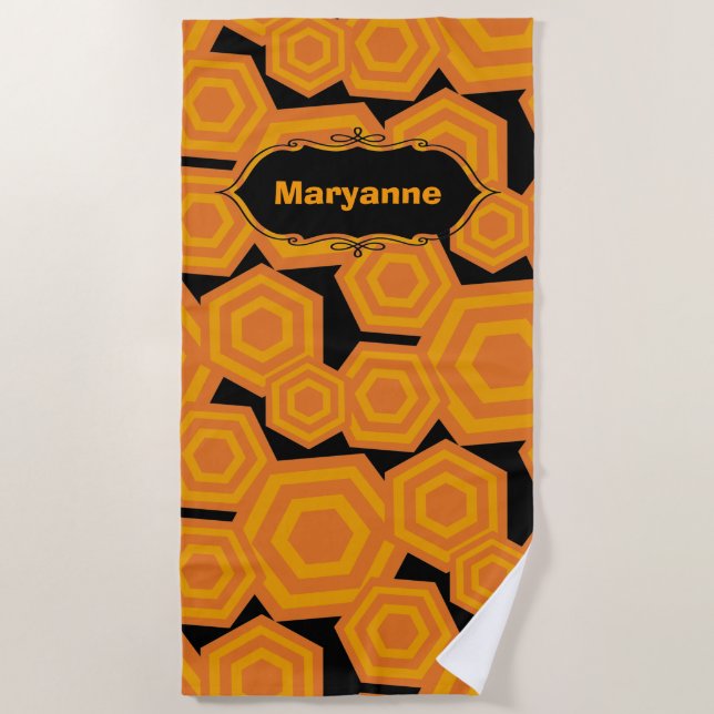 Customisable Hexagons Beach Towel (Front)