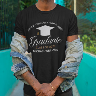 Customisable High School Graduation Black T-Shirt