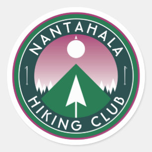 customisable hiking club mountain patch classic r round sticker
