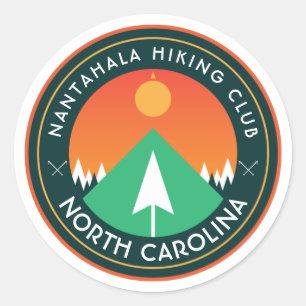 customisable hiking club mountain patch classic r round sticker