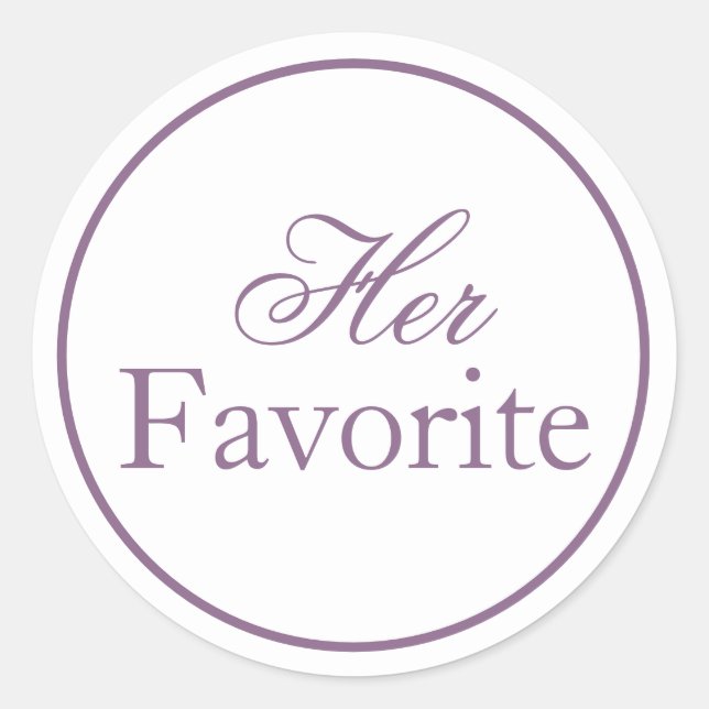 Customisable His and Hers Wedding Stickers Purple (Front)