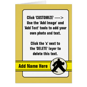 Customisable Hockey Goalie Trading Card