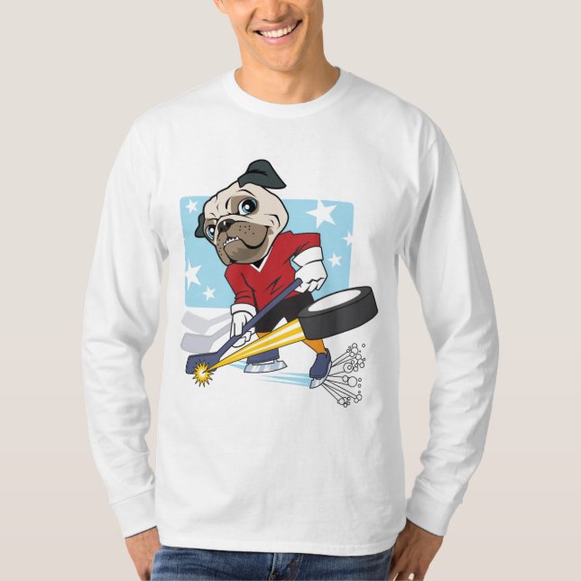 Customisable Hockey Pug T-Shirt (Front)