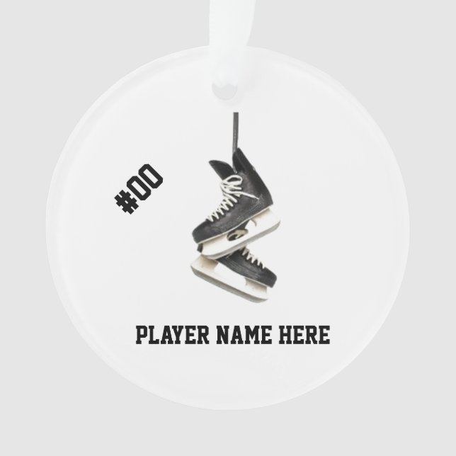 Customisable Hockey Skates Ornament (Front)