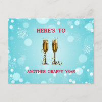 Customisable holiday cheer champagne flutes funny