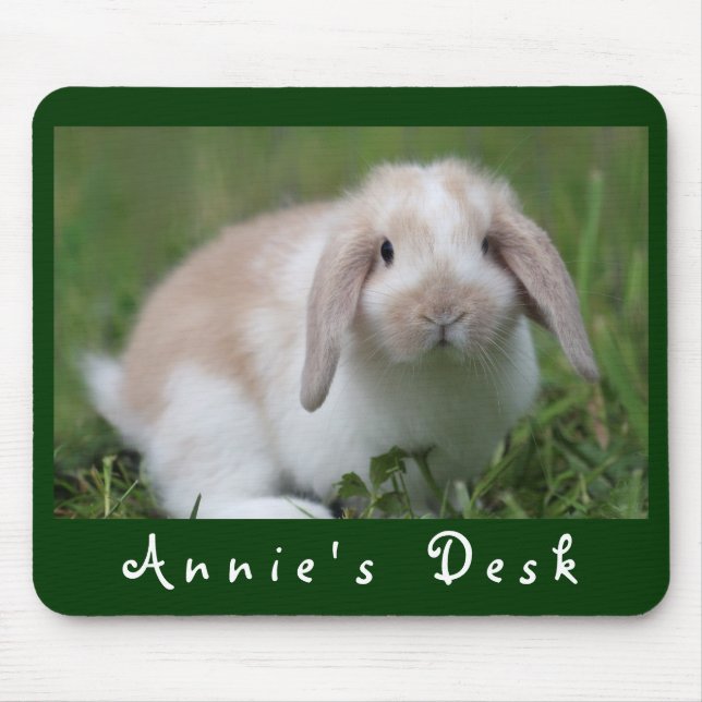 Customisable Holland Lop Bunny Mouse Pad (Front)