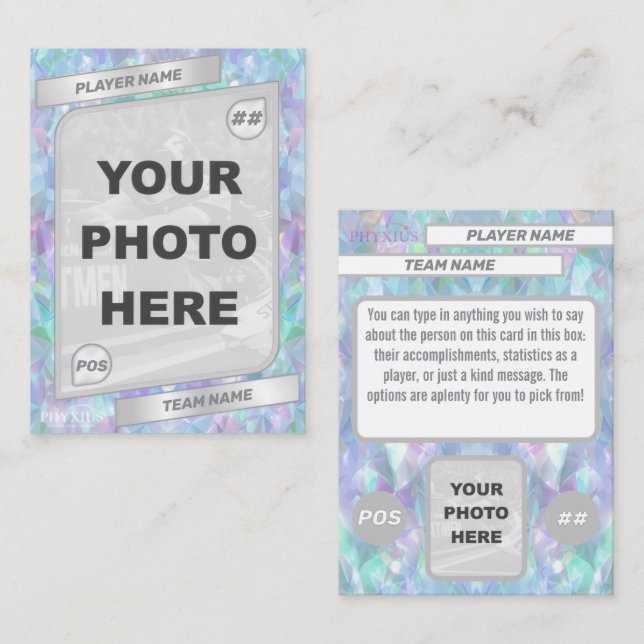 Customisable "Holographic" Any-Sport Trading Card (Front/Back)