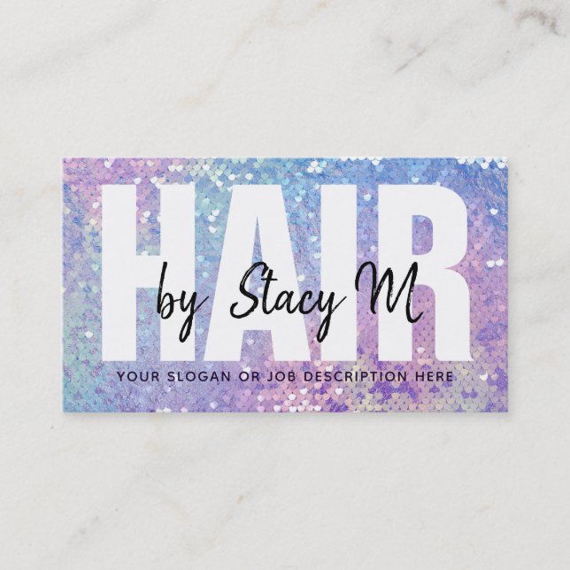 Customisable Holographic Hair Business Cards (Front)