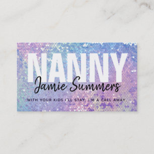 Customisable Holographic Nanny Business Cards