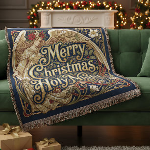 Customisable Holy Night Angel Blessing  Throw Blanket