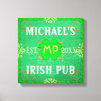 Customisable Home Bar Irish Pub Green