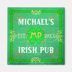 Customisable Home Bar Irish Pub Green Magnet