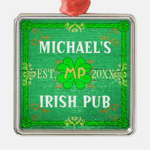 Customisable Home Bar Irish Pub Green Metal Tree Decoration