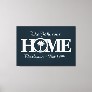 Customisable HOME South Carolina Canvas Print