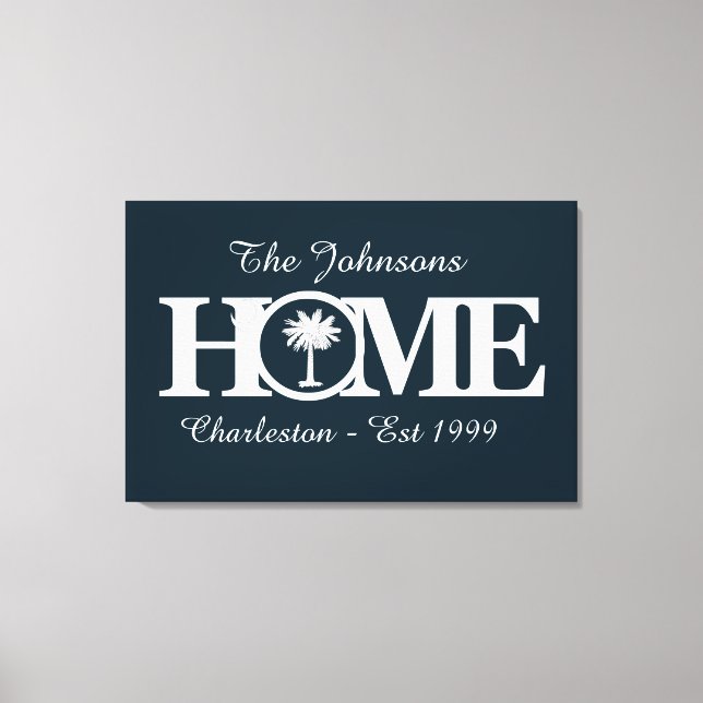 Customisable HOME South Carolina Canvas Print (Front)