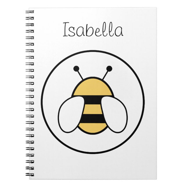 Customisable Honey Bee Spiral Notebook (Front)