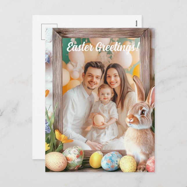 Customisable 🐇Hoppy Easter Wonderland Holiday Postcard (Front/Back)