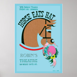 Customisable Horse Eats Hat Kids Poster
