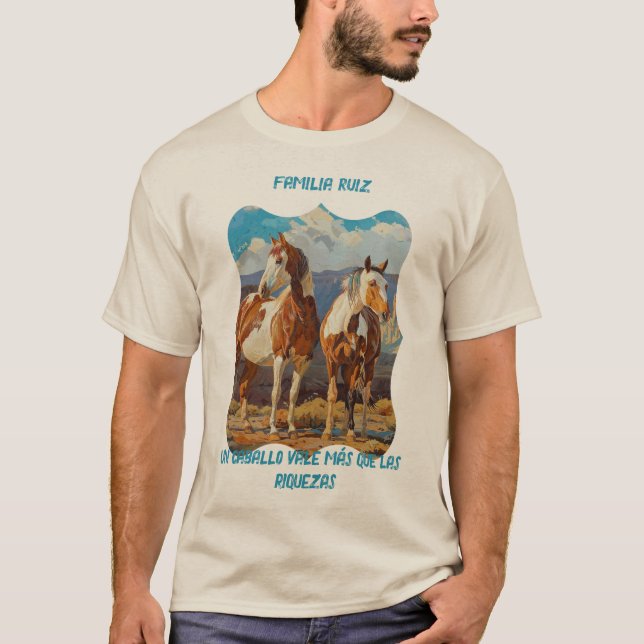 Customisable Horses in the Desert T-Shirt (Front)