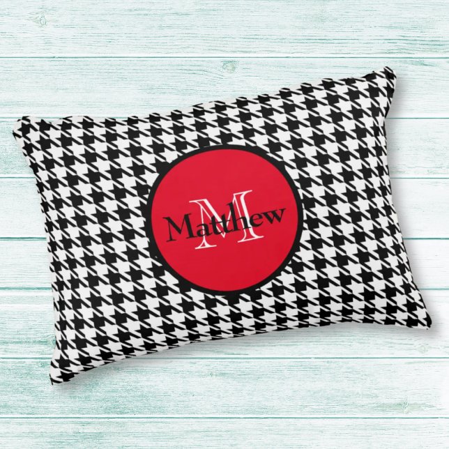 Customisable Houndstooth, Throw Pillow 16"x12" (Creator Uploaded)