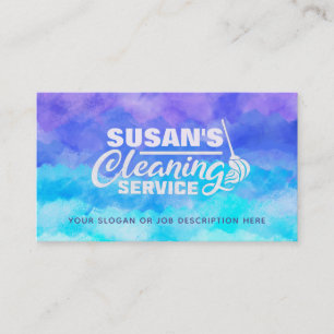 Customisable House Cleaning Business Cards
