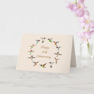 Customisable Hummingbird Happy Anniversary Card
