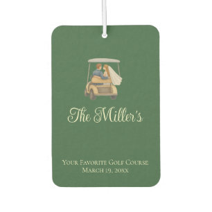 Customisable Hunter Green Golf Course Wedding  Car Air Freshener