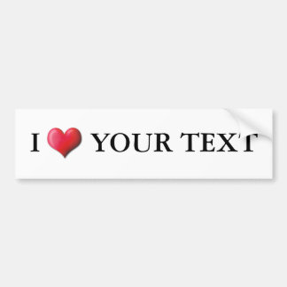 Customisable I Heart Bumper Sticker 0001