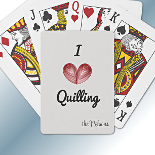 Customisable I (heart) Quilling Playing Cards