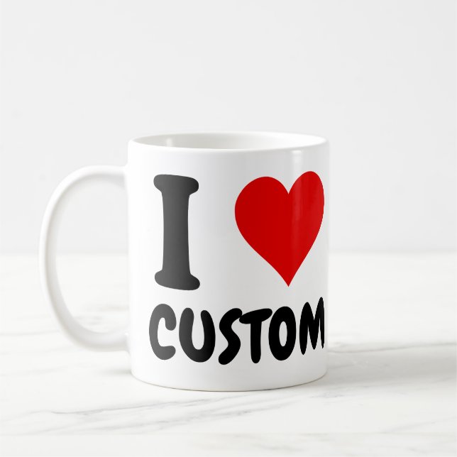 Customisable I Love Custom  Coffee Mug (Left)