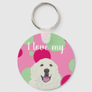 Customisable I love my Great Pyrenees  Key Ring