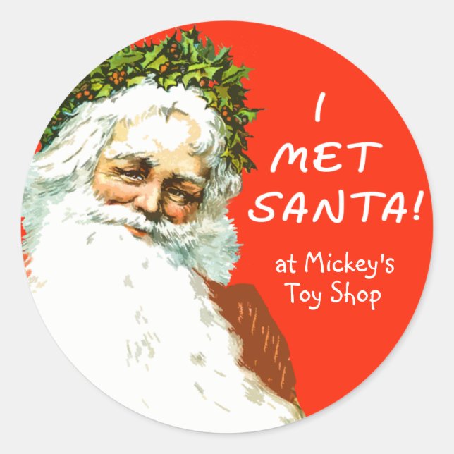 Customisable I MET SANTA Stickers (Front)