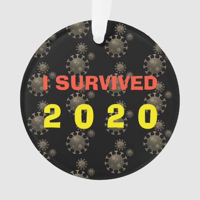 Customisable I survived 20xx coronavirus repeat Ornament (Front)