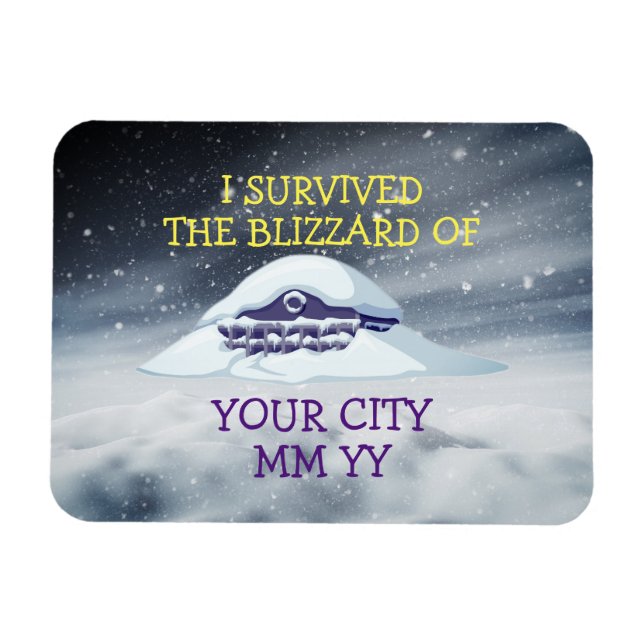 Customisable I survived the blizzard Magnet (Horizontal)