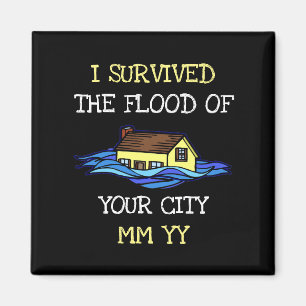 Customisable I survived the flood black Magnet