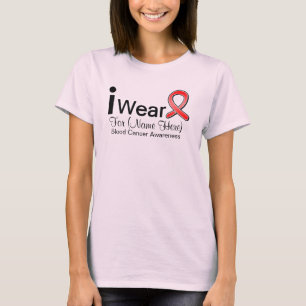 Customisable I Wear Blood Cancer Ribbon T-Shirt