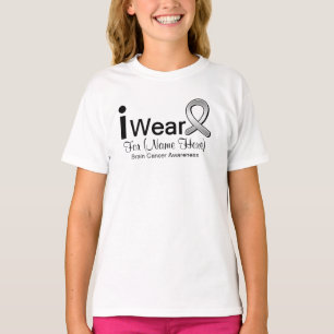 Customisable I Wear Brain Cancer Ribbon T-Shirt